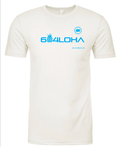 White w/ blue logo Men's T-Shirt 604LOHA