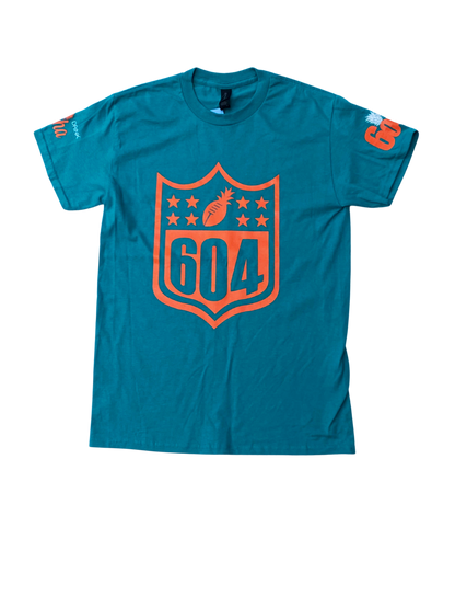 Football Tees - Teal/Orange